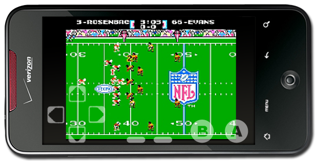 Droid Incredible running Tecmo Super Bowl